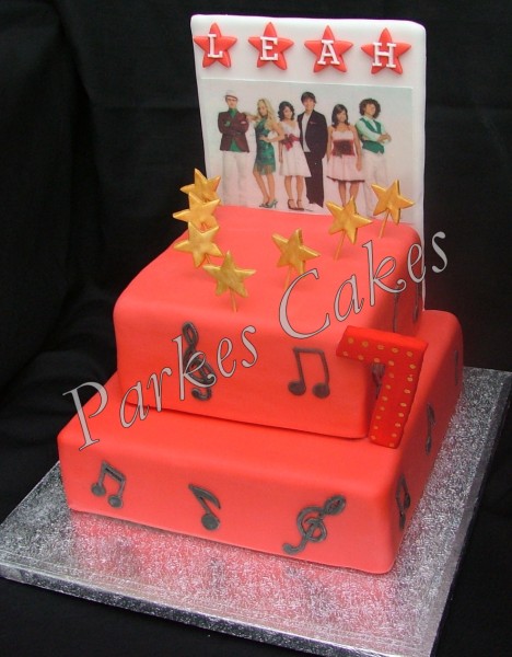 hign school musical 3 tier birthday cake